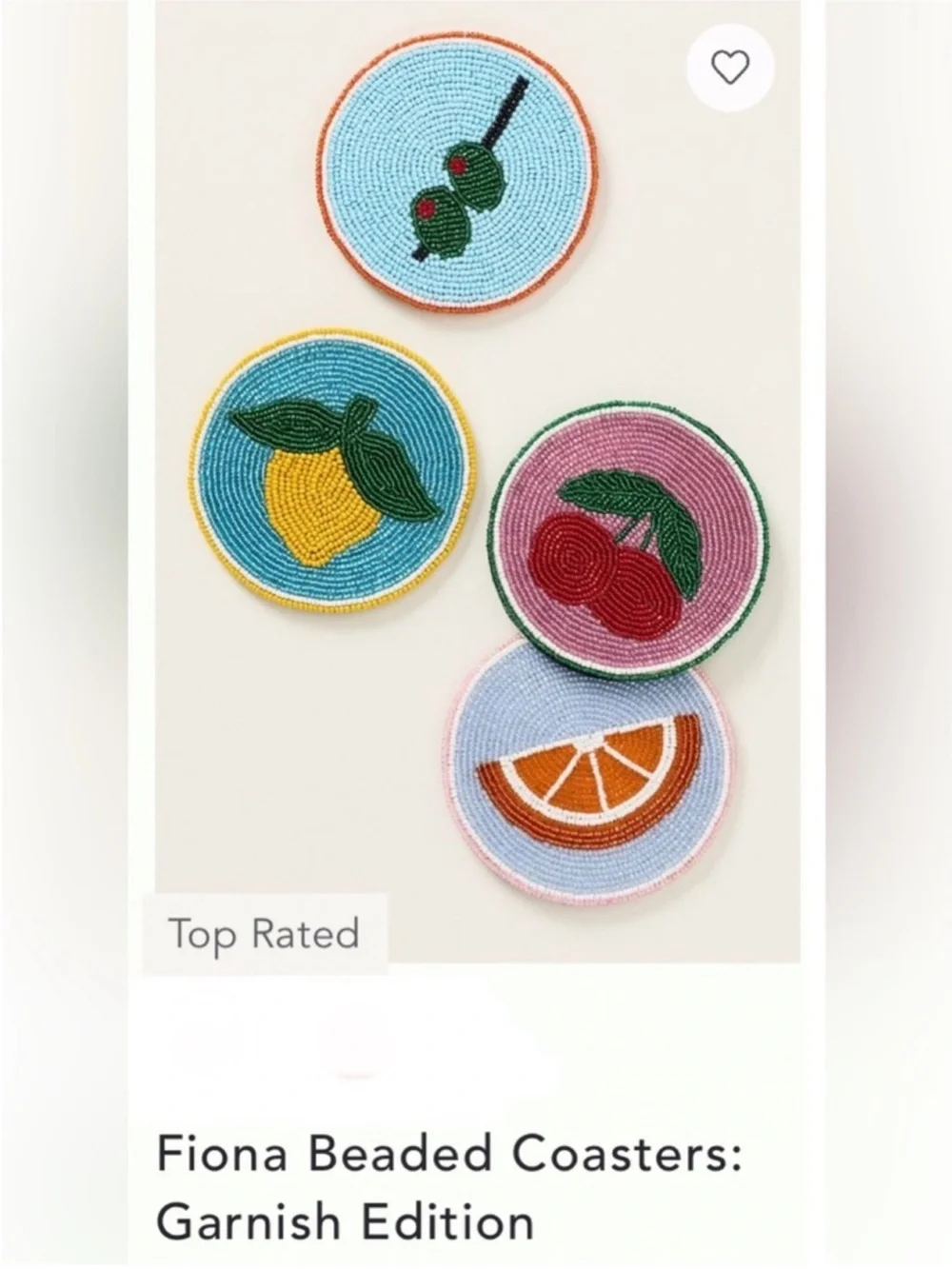 Anthropologie Fiona Beaded Pretzel Coaster